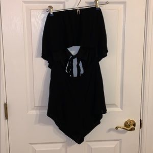 TOBI Flowy Black Romper with Cut-Out